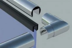 Pro Railing Decking Balustrades 90 Degree Horizontal Corner For Split Tube Handrail 48.3mm