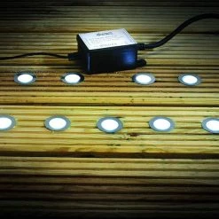 Deck Supermarket Limited Pack Of 10 Lights With Driver IP65 230v White Or Blue Inset Deck Lights