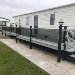 Super Rail Section With 10mm Grey Toughened Safety Glass Infill Panel Decking Balustrades