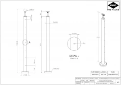 Pro Railing Wire Rope Mid Post - 48.3mm Decking Balustrades