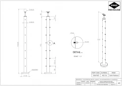 Pro Railing Wire Rope Mid Post - 48.3mm Decking Balustrades
