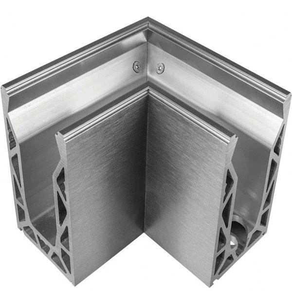 Pro Railing Posiglaze Base Fix 90 Degree Corner Stainless Steel Brushed Finish 12-21.5MM 3 Pro Railing Posiglaze Base Fix 90 Degree Corner Stainless Steel Brushed Finish 12-21.5MM