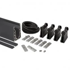 Pro Railing Posiglaze Base Fix Channel Matt Black 12mm-21.5mm Glass 3000mm Complete With Grips And Seals